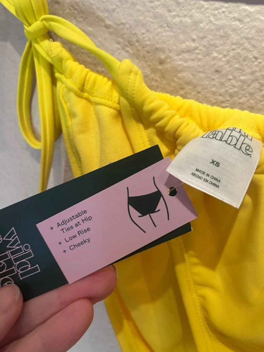 New Wild Fable Bikini Bottoms Yellow String Ties Size XS NWT